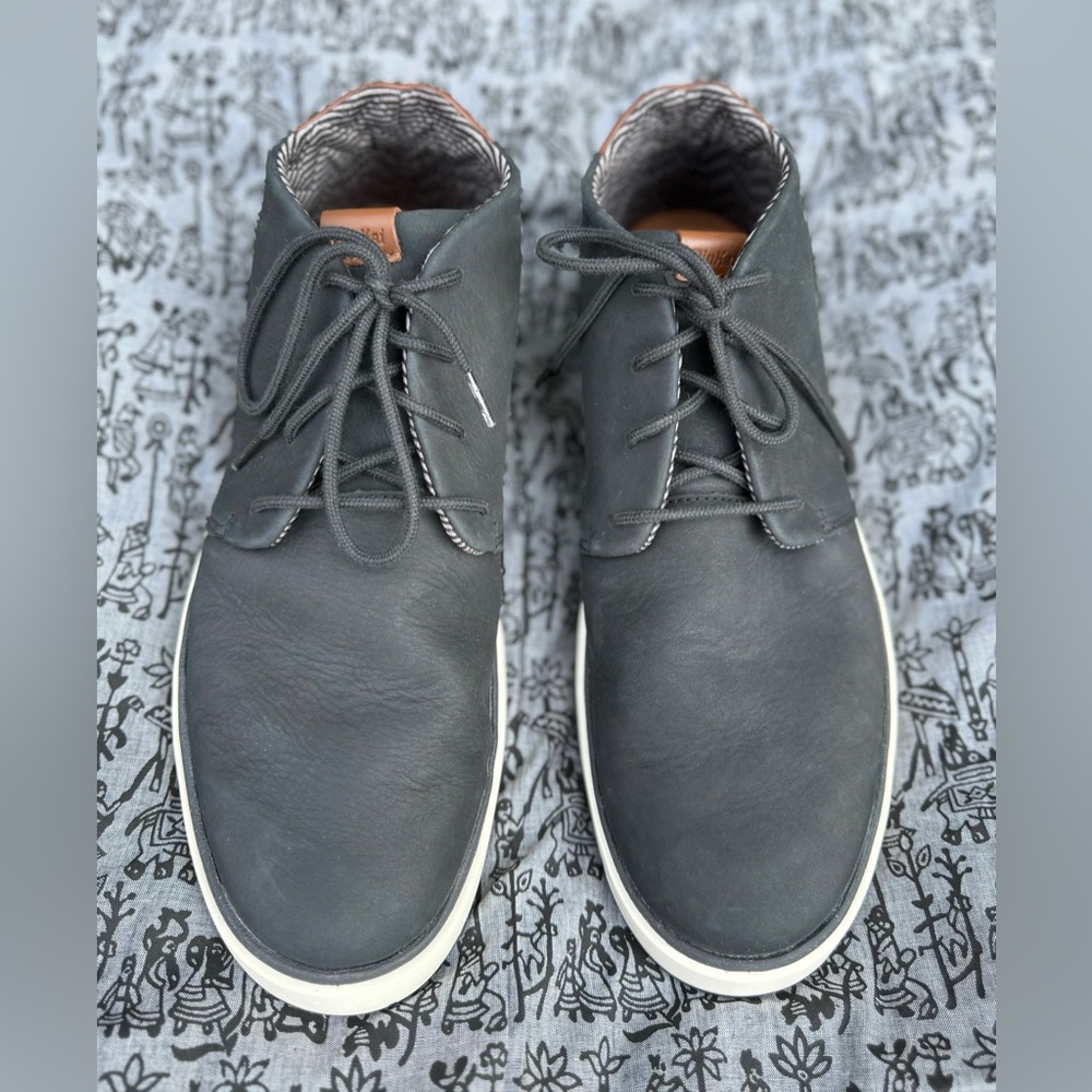 Olukai Men's 14 Black Leather Lace Up Shoes Dress Casual Comfort Classic EUR 47